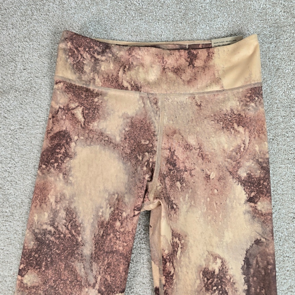 Nike One Kids XL High Rise Full Length Training Leggings Brown Marble FZ2875-133